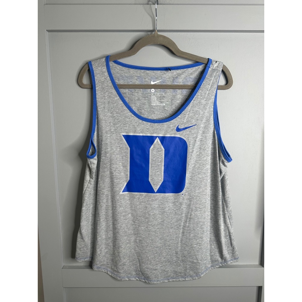Nike Duke Blue‎ Devils Tank Top Womens XL Gray Blue Tri-Blend Scoop Hem NWT